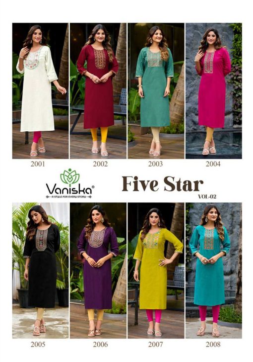 Vaniska Five Star Vol 2 Silk Kurti Catalog 8 Pcs - Image 17