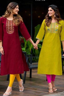 Vaniska Five Star Vol 2 Silk Kurti Catalog 8 Pcs