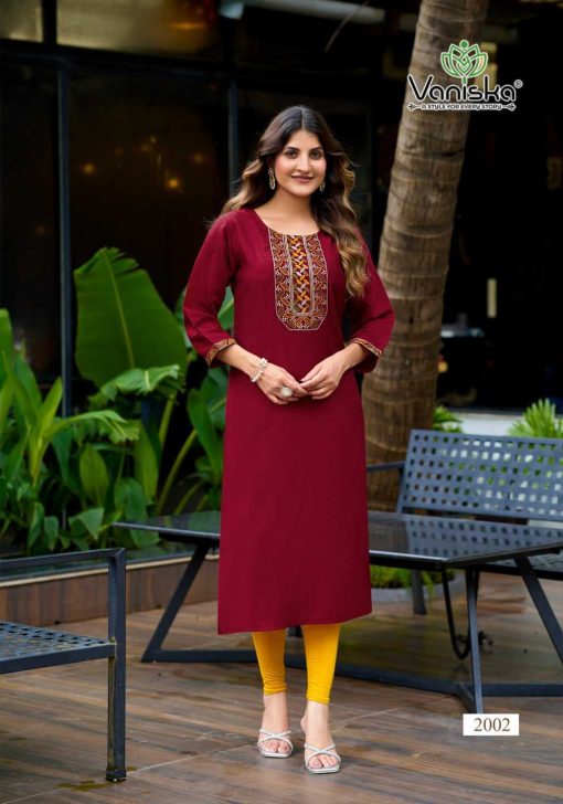 Vaniska Five Star Vol 2 Silk Kurti Catalog 8 Pcs - Image 6