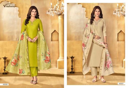 Vishnu Alfaaz Vol 3 Silk Salwar Suit Catalog 12 Pcs - Image 11