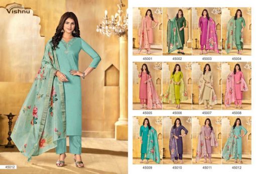 Vishnu Alfaaz Vol 3 Silk Salwar Suit Catalog 12 Pcs - Image 13