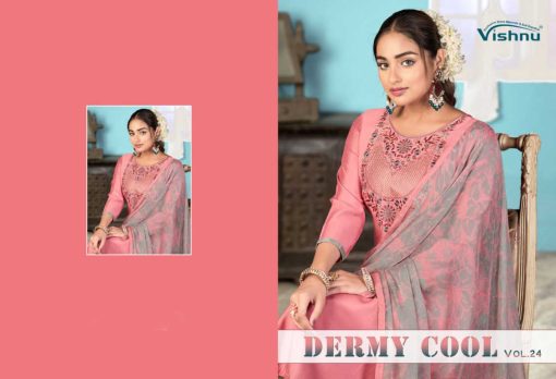 Vishnu Dermy Cool Vol 24 Silk Salwar Suit Catalog 12 Pcs - Image 12