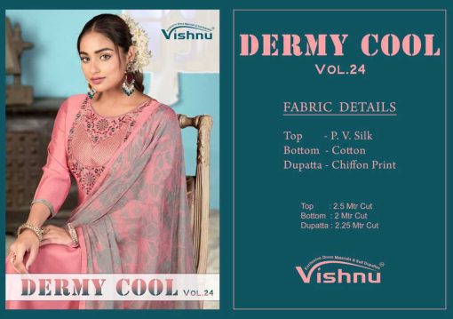 Vishnu Dermy Cool Vol 24 Silk Salwar Suit Catalog 12 Pcs - Image 14