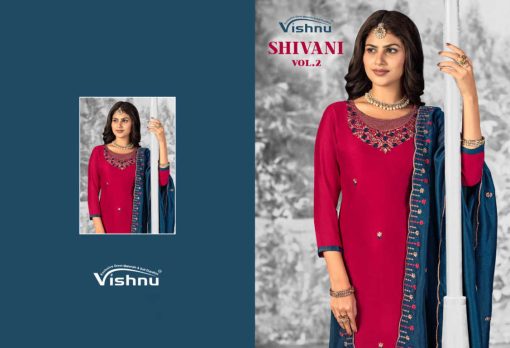 Vishnu Shivani Vol 2 Silk Salwar Suit Catalog 12 Pcs - Image 6
