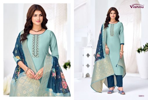 Vishnu Vyomika Vol 2 Silk Salwar Suit Catalog 12 Pcs - Image 2
