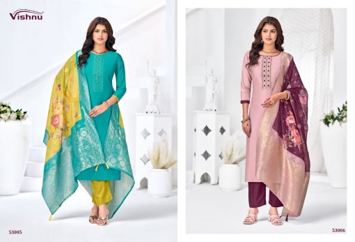 Vishnu Vyomika Vol 2 Silk Salwar Suit Catalog 12 Pcs - Image 7