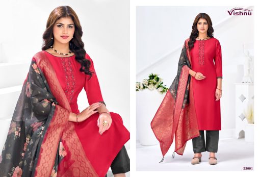 Vishnu Vyomika Vol 2 Silk Salwar Suit Catalog 12 Pcs - Image 10