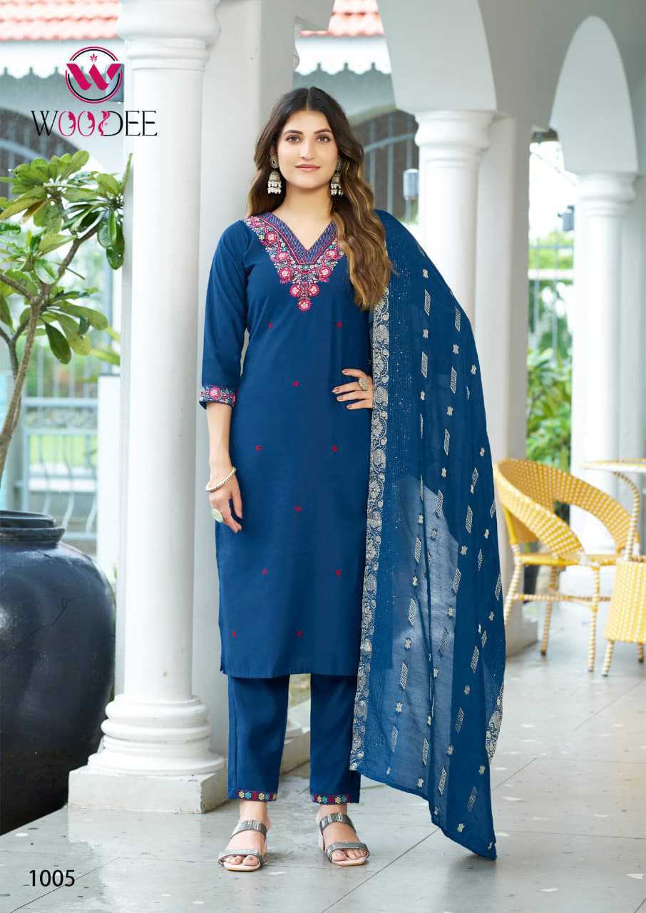 Woodee Mahima Kurti with Dupatta Bottom Viscose Catalog 6 Pcs (2) Woodee Mahima Kurti with Dupatta Bottom Viscose Catalog 6 Pcs - Image 3