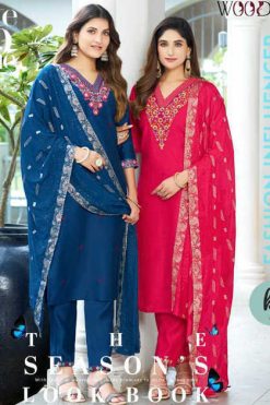 Woodee Mahima Kurti with Dupatta Bottom Viscose Catalog 6 Pcs