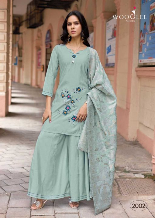 Wooglee Musafir Kurti with Dupatta Bottom Silk Catalog 5 Pcs - Image 4