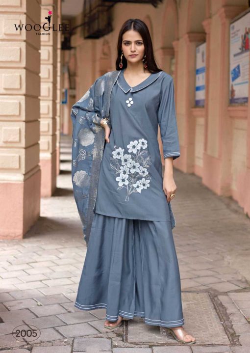 Wooglee Musafir Kurti with Dupatta Bottom Silk Catalog 5 Pcs - Image 5