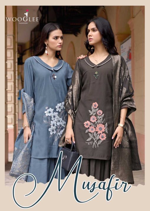 Wooglee Musafir Kurti with Dupatta Bottom Silk Catalog 5 Pcs - Image 7