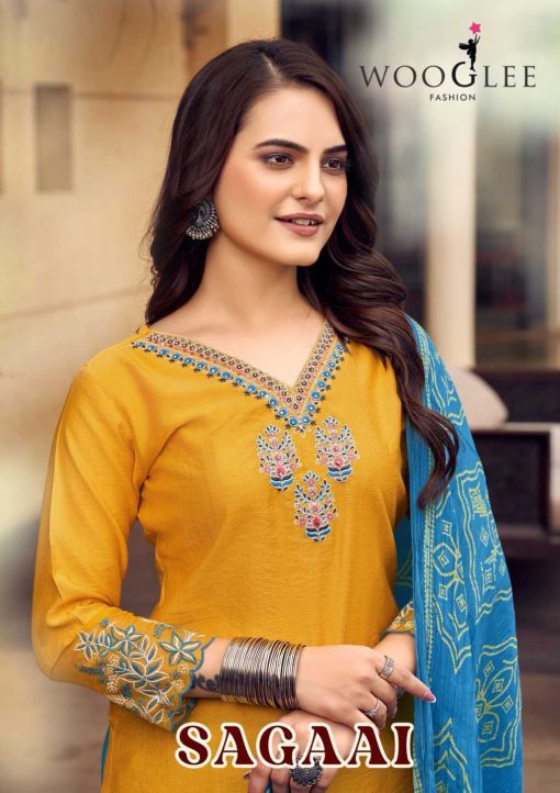 Wooglee Sagaai Kurti with Dupatta Bottom Viscose Catalog 6 Pcs - Image 2