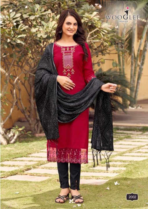 Wooglee Sagaai Kurti with Dupatta Bottom Viscose Catalog 6 Pcs - Image 11
