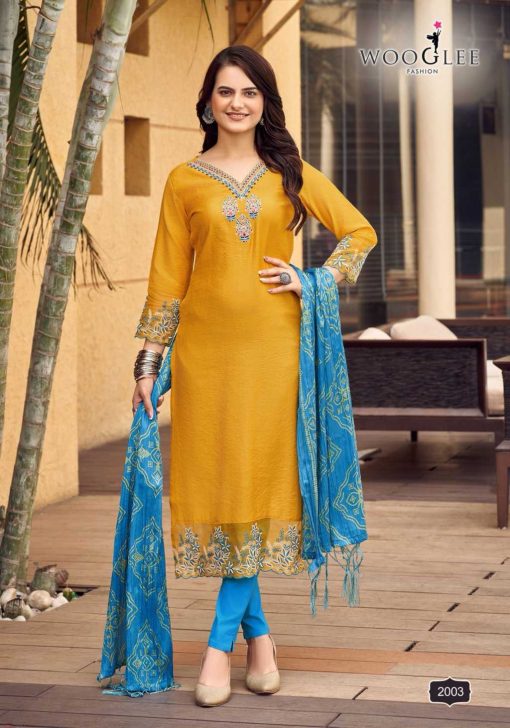 Wooglee Sagaai Kurti with Dupatta Bottom Viscose Catalog 6 Pcs - Image 4