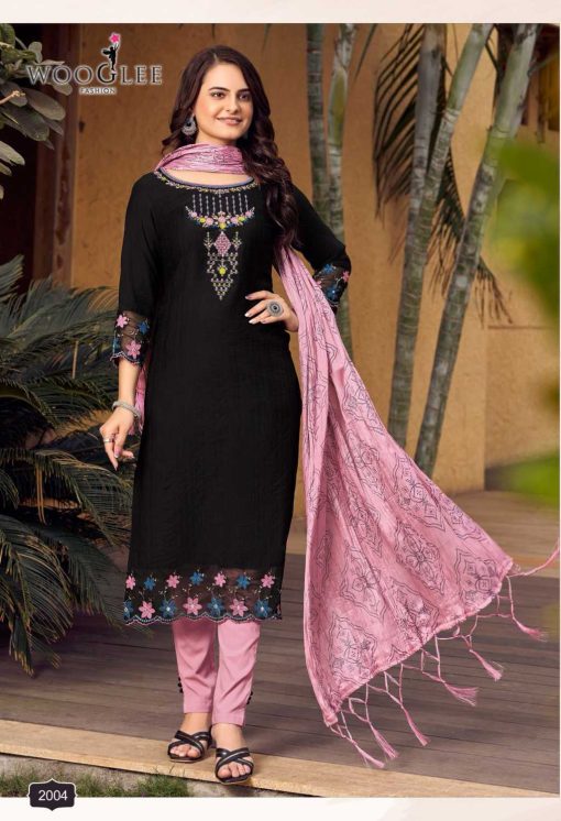 Wooglee Sagaai Kurti with Dupatta Bottom Viscose Catalog 6 Pcs - Image 6