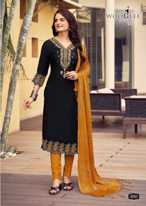 Wooglee Sagaai Kurti with Dupatta Bottom Viscose Catalog 6 Pcs - Image 10
