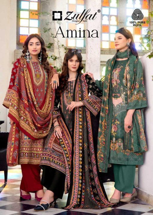 Zulfat Amina by Belliza Pashmina Salwar Suit Catalog 6 Pcs - Image 2