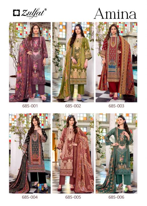 Zulfat Amina by Belliza Pashmina Salwar Suit Catalog 6 Pcs - Image 12