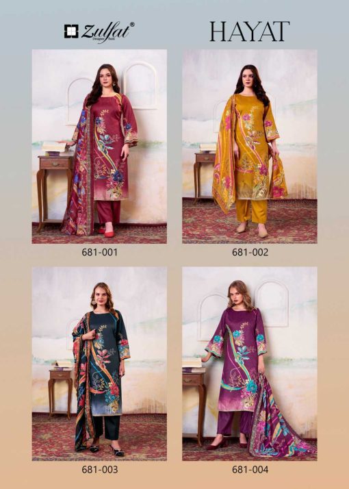 Zulfat Hayat by Belliza Cotton Salwar Suit Catalog 4 Pcs - Image 9