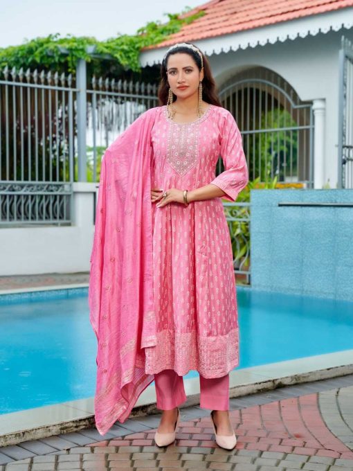 Aanchi Ragini Silk Kurti with Dupatta Bottom Catalog 3 Pcs - Image 3