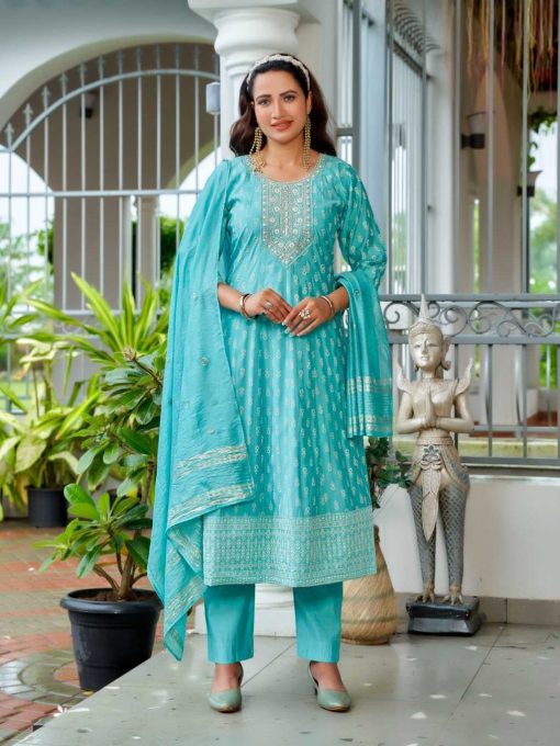 Aanchi Ragini Silk Kurti with Dupatta Bottom Catalog 3 Pcs - Image 5