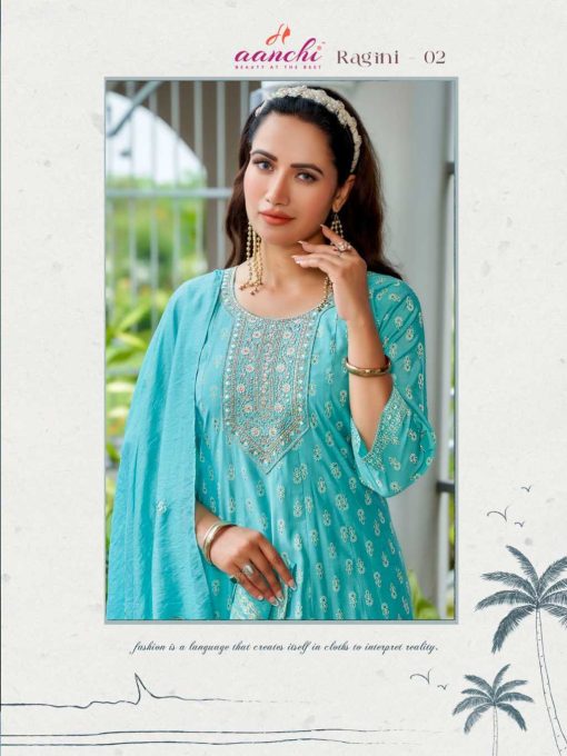 Aanchi Ragini Silk Kurti with Dupatta Bottom Catalog 3 Pcs - Image 6