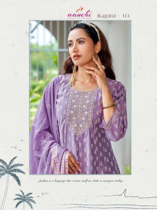 Aanchi Ragini Silk Kurti with Dupatta Bottom Catalog 3 Pcs - Image 7