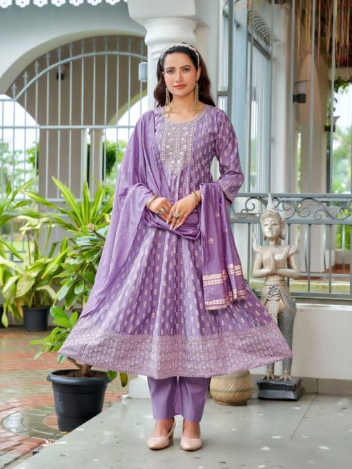 Aanchi Ragini Silk Kurti with Dupatta Bottom Catalog 3 Pcs - Image 8