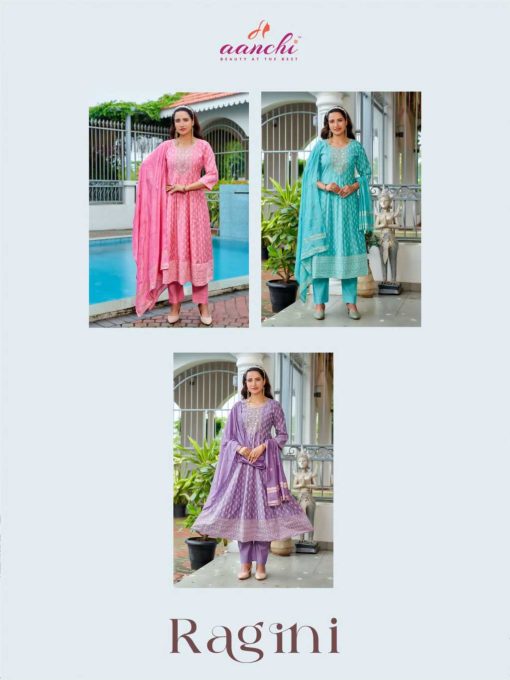 Aanchi Ragini Silk Kurti with Dupatta Bottom Catalog 3 Pcs - Image 9