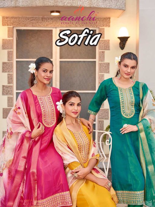 Aanchi Sofia Fancy Kurti with Dupatta Bottom Catalog 3 Pcs - Image 2