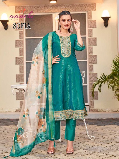 Aanchi Sofia Fancy Kurti with Dupatta Bottom Catalog 3 Pcs - Image 5