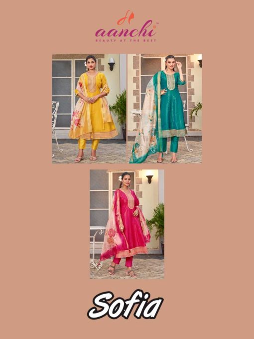 Aanchi Sofia Fancy Kurti with Dupatta Bottom Catalog 3 Pcs - Image 9