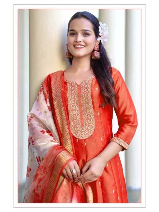 Aanchi Zarna Fancy Kurti with Dupatta Bottom Catalog 4 Pcs - Image 4