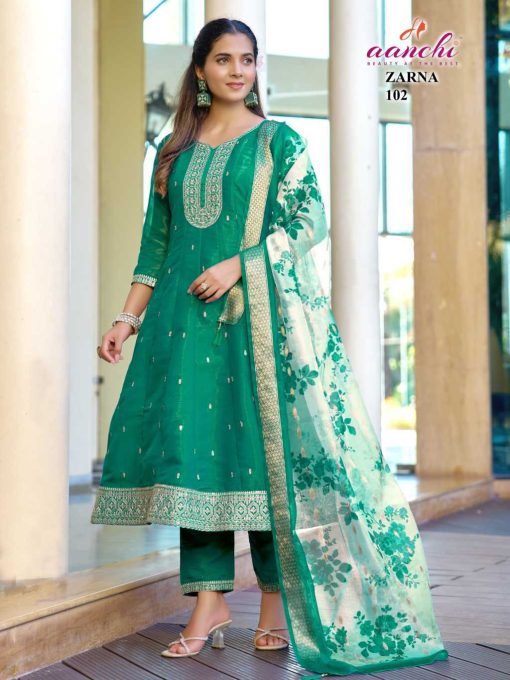 Aanchi Zarna Fancy Kurti with Dupatta Bottom Catalog 4 Pcs - Image 5