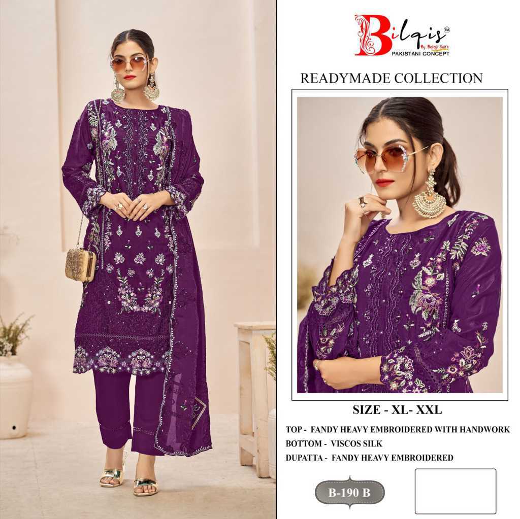 Bilqis B 190 A-D Fancy Readymade Salwar Suit Catalog 4 Pcs (1) Bilqis B 190 A-D Fancy Readymade Salwar Suit Catalog 4 Pcs - Image 2