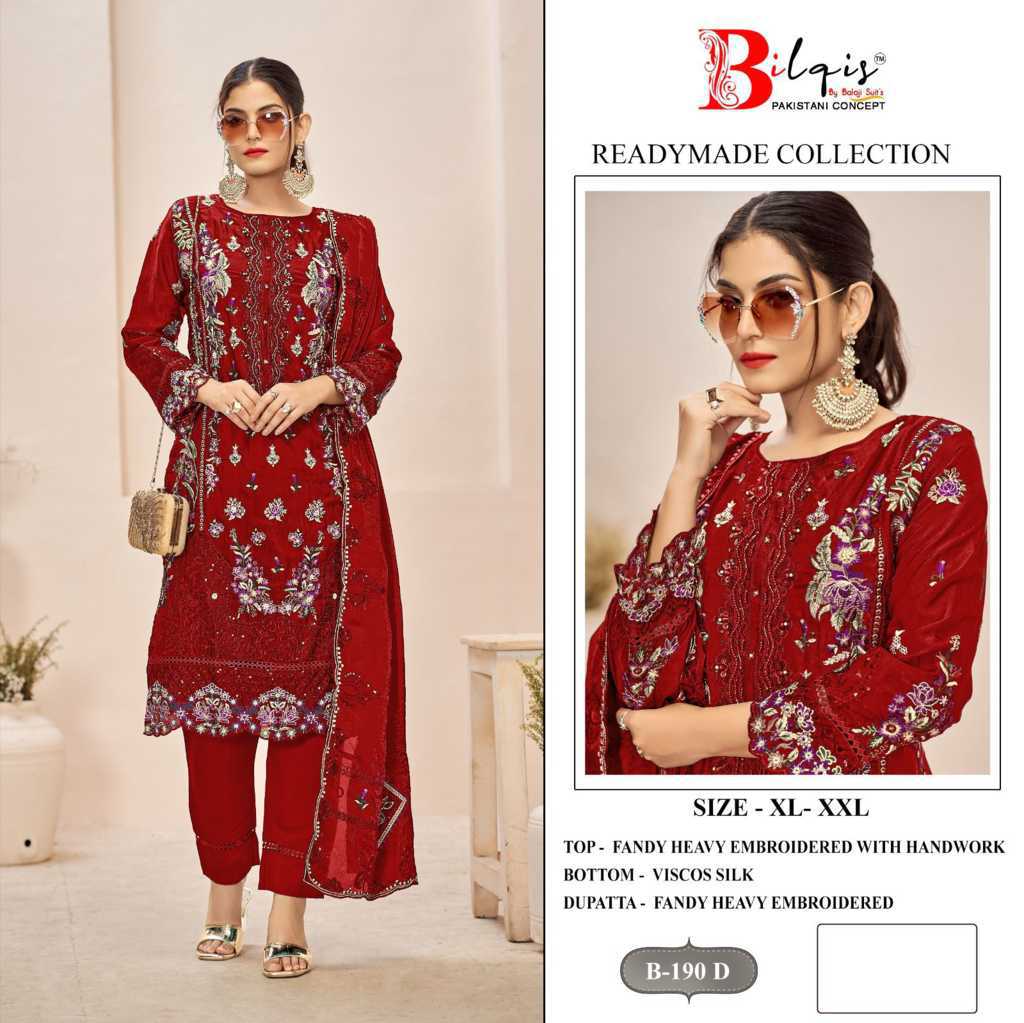 Bilqis B 190 A-D Fancy Readymade Salwar Suit Catalog 4 Pcs (7) Bilqis B 190 A-D Fancy Readymade Salwar Suit Catalog 4 Pcs - Image 8