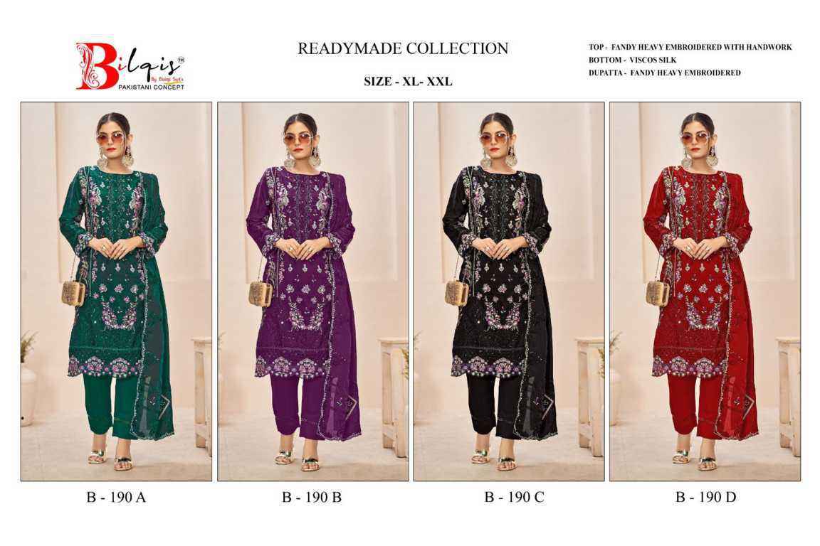 Bilqis B 190 A-D Fancy Readymade Salwar Suit Catalog 4 Pcs (9) Bilqis B 190 A-D Fancy Readymade Salwar Suit Catalog 4 Pcs - Image 10