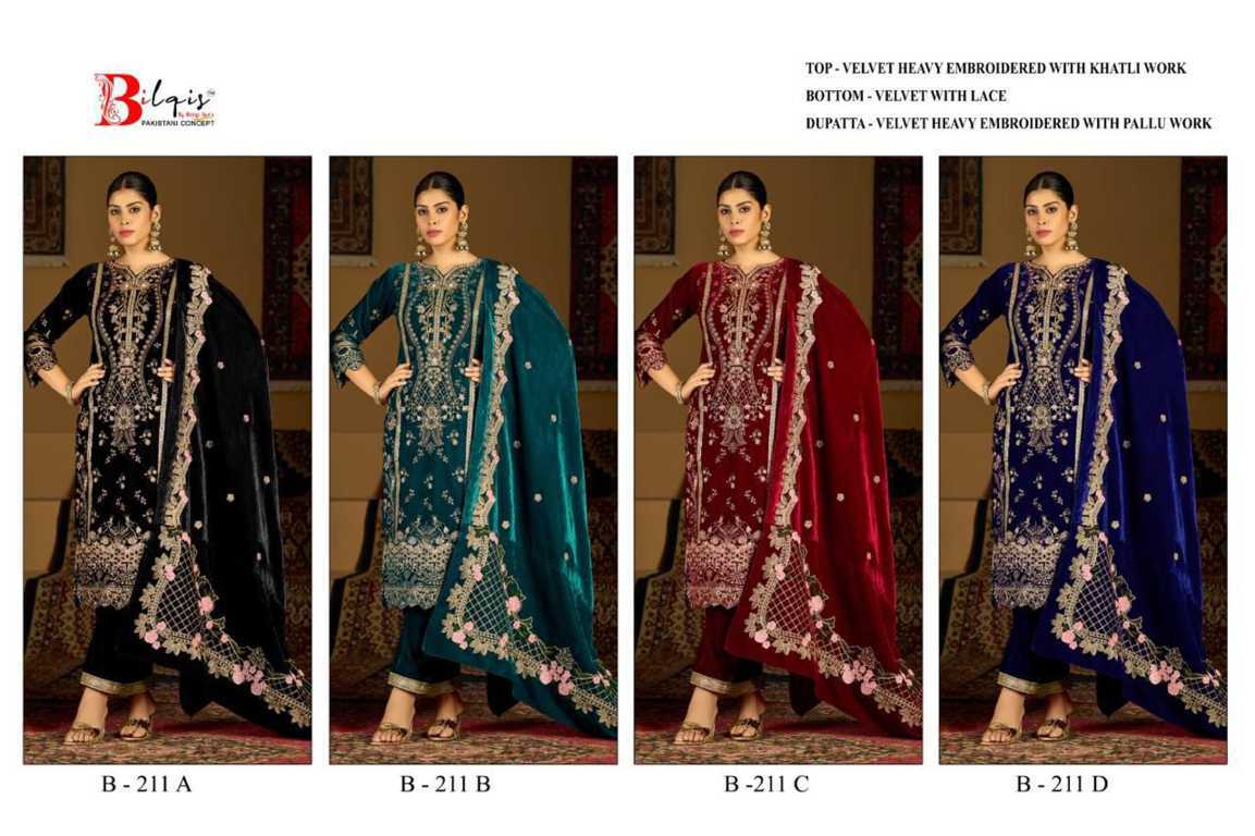 Bilqis B 212 A-D Velvet Salwar Suit Catalog 4 Pcs (9) Bilqis B 212 A-D Velvet Salwar Suit Catalog 4 Pcs - Image 10