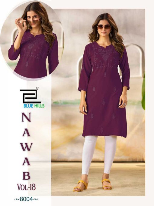 Blue Hills Nawab Vol 18 Rayon Kurti Catalog 4 Pcs - Image 2