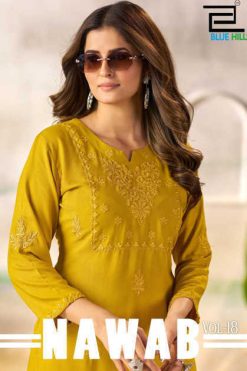 Blue Hills Nawab Vol 18 Rayon Kurti Catalog 4 Pcs