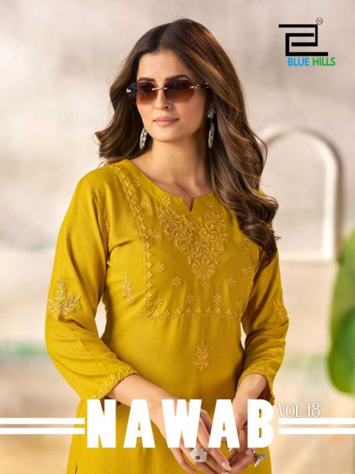 Blue Hills Nawab Vol 18 Rayon Kurti Catalog 4 Pcs - Image 5