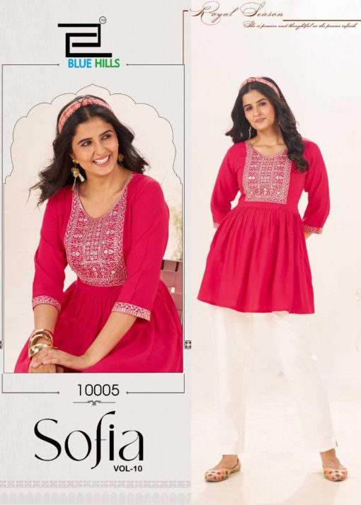 Blue Hills Sofia Vol 10 Rayon Kurti Catalog 6 Pcs - Image 3