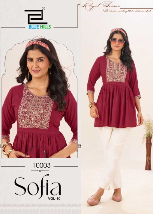 Blue Hills Sofia Vol 10 Rayon Kurti Catalog 6 Pcs - Image 4