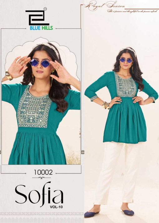Blue Hills Sofia Vol 10 Rayon Kurti Catalog 6 Pcs - Image 5
