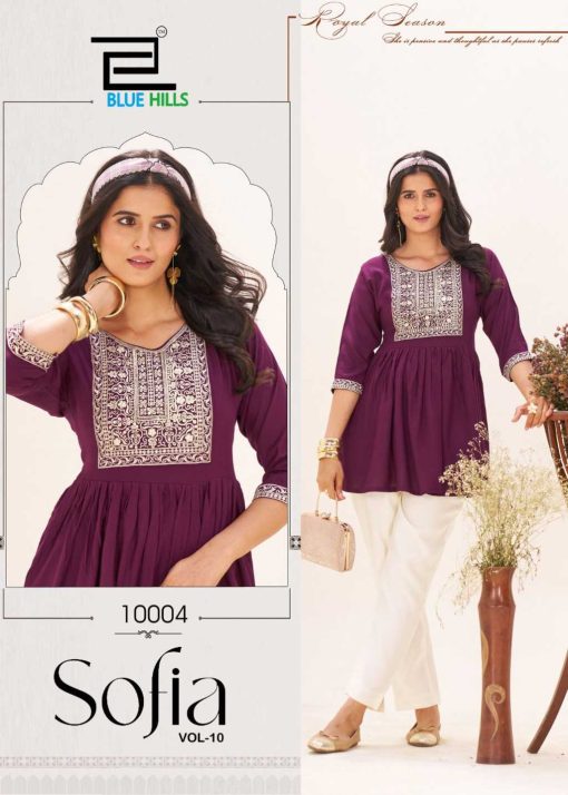 Blue Hills Sofia Vol 10 Rayon Kurti Catalog 6 Pcs - Image 8