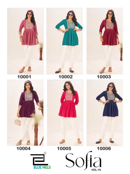Blue Hills Sofia Vol 10 Rayon Kurti Catalog 6 Pcs - Image 9