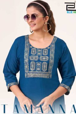 Surat Fabrics Blue Hills Tamanna Silk Kurti Catalog 4 Pcs 247x371 - Surat Fabrics