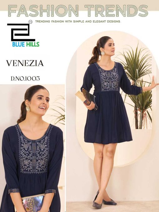 Blue Hills Venezia Rayon Kurti Catalog 4 Pcs - Image 3