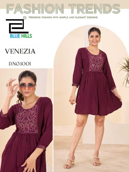 Blue Hills Venezia Rayon Kurti Catalog 4 Pcs - Image 5